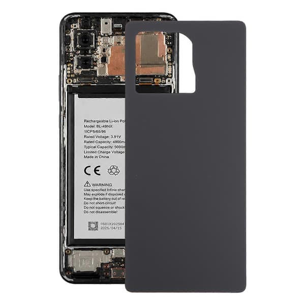Til Infinix Note 50 4G X6858 KOMPATIBELt Batteribagcover Gray