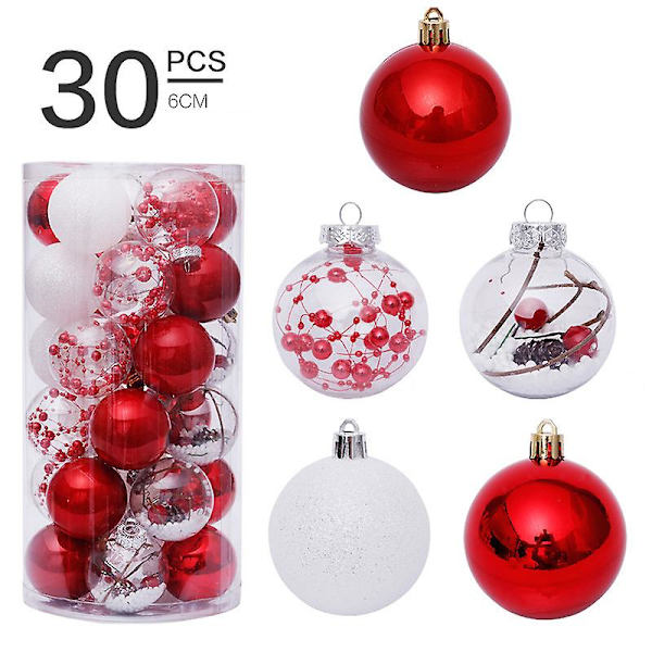 Joulukoristeen 6cm/30kpl Clear Ball Set
