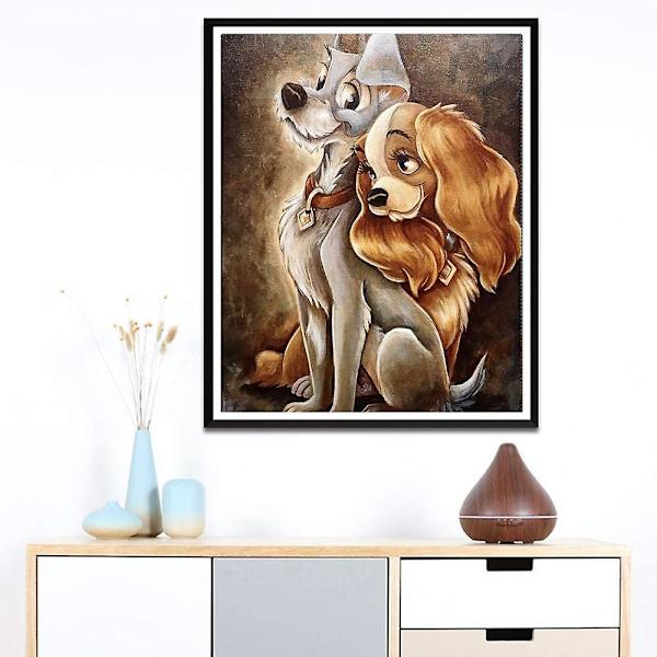 Gör-det-själv 5d Diamond painting Full Borrsatser Strass Bildhantverk För Hem Väggdekor 30x40cm Hundar