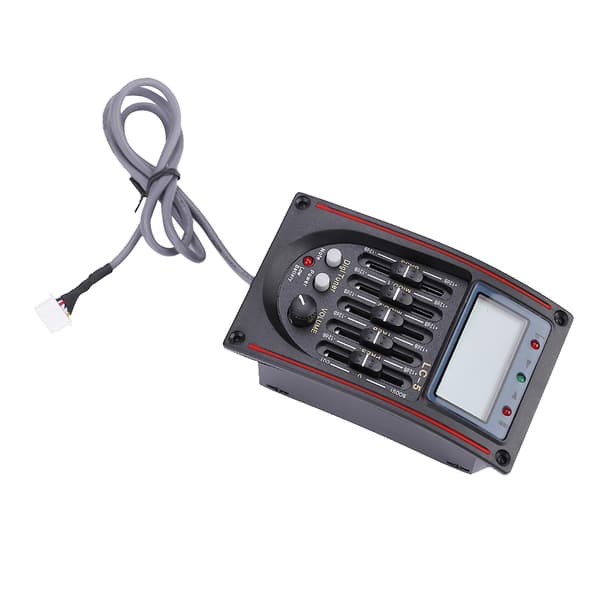 LCD 5-bånds akustisk gitarforforsterker EQ LC-5 Equalizer Tuner Piezo Pickup
