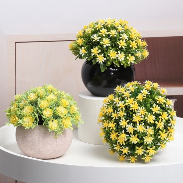 Simulering av krukväxter Modern heminredningsmassakrukor Konstgjorda krukväxter (Vit Gypsophila)