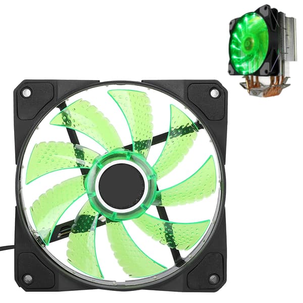 CPU Køler Radiator Ultra-Stille 4 Messing Heatpipe Blæser 1366 til 775AMD1155 Desktop Computer (3pin) (Grøn)