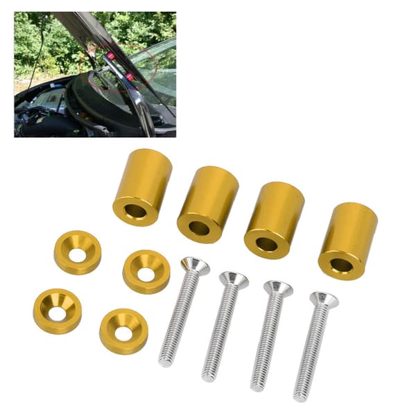 Bil aluminiumslegering Motorpanser Ventilasjon Spacer Riser Passer for 6 mm motor (gull)