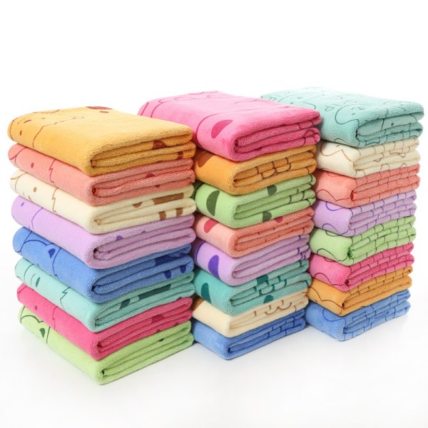Mikrofiberbadehåndkle 70*140 Absorberende tegneserietrykt mykt, vanlig preget badehåndkle for voksne (cyan kaninhode)