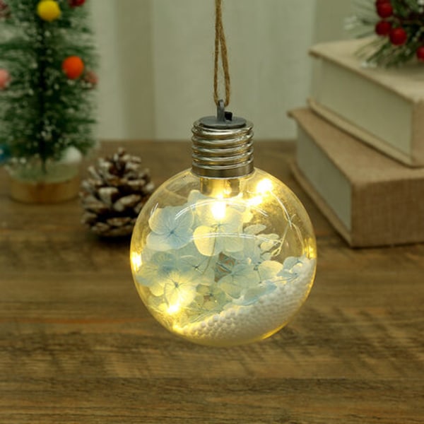 6 Pack kirkkaat LED-joulupallot ripustettavat valot joulukuuseen, syntymäpäivään, hääjuhliin ，D