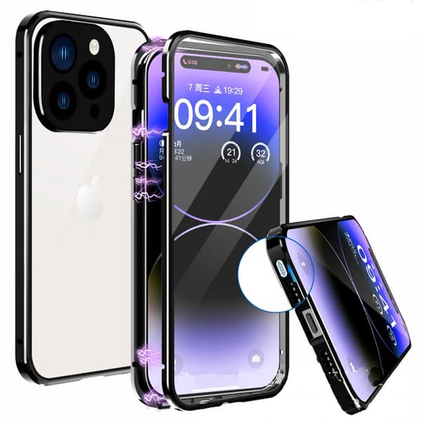 [HT]Beskyttende Magnetisk Dobbelt Skal - iPhone 14 Pro Guld