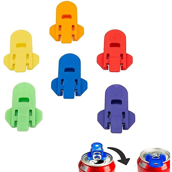 Plastflaskeåpner skader ikke hendene dine, anti-askedråpeåpner (6 pakker - tilfeldig farge - pose),