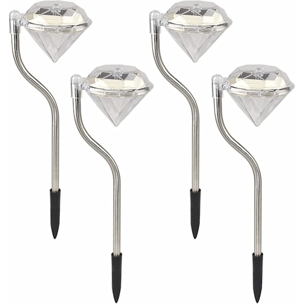 4 stk solcellelampe til udendørs have