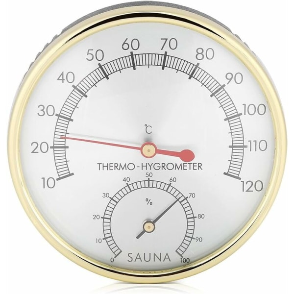 Sauna rum termometer, indendørs metal skive termometer Hygrometer Hygrometer til sauna rum