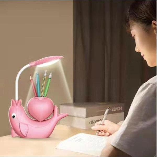 Tegneserie Creative Ladestationslampe Student Børn LED Øje Skrivebordslampe Lærende Bordlampe