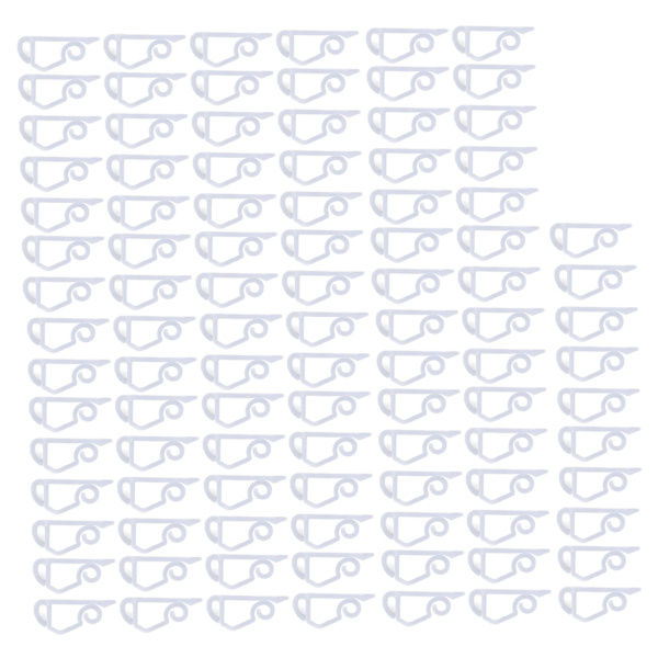 100 stk gjenbrukbare vanntette plastklips for takrenner til julelys - Frostsikre lysklips for fest, kontor, hvite