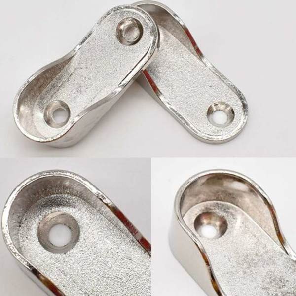 Garderobsfästen Fixering,Kläder Rör Sidofäste Rail Nickelpläterad för klädstång i garderob 16MM 10st Silver