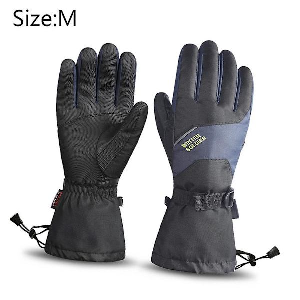 Vattentäta skid- och snöhandskar, vintervarma skidhandskar med pekskärm för män och kvinnor M SK05 black and blue