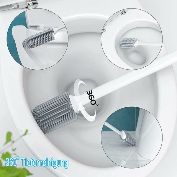 WC-harja silikoni wc-harja WC-harja WC-istuin antibakteerisella pidikkeellä riippuharja WC kylpyhuone ja wc, W