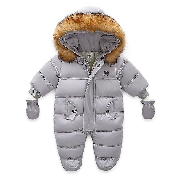 jumpsuit för baby fleece 80cm grey