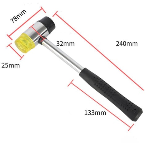 Polstringshammer, Debounce Hammer, 2 stykker dobbeltsidet gummihammer med udskiftelige hammerhoveder til lædersmykker