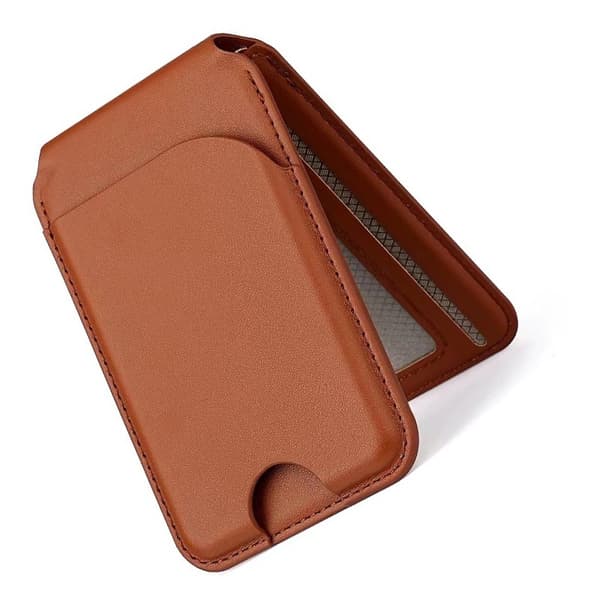 Universal Magsafe Magnetisk Kortholder med Roterbart Stativ - Kompatibel med iPhone og Android Brun Brown 81