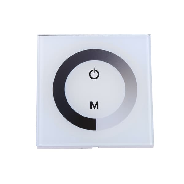 Ensfarget berøringspanel dimmer veggbryterkontroller LED-lysstripe DC 12V-24V hvit