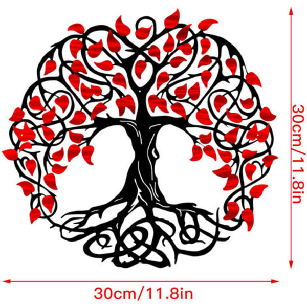 Livets tre Veggkunst Metall Dekorativt kunstverk Strykejern Innendørs Utendørs Hage 30X30cm