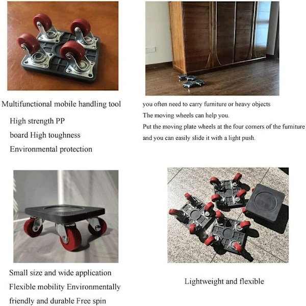 Camel Movable Wheel Brace Model + Sæt med 4 Trækstangsplader + Heavy Duty konventionel palletruck Trækstang Gulvbeskytter