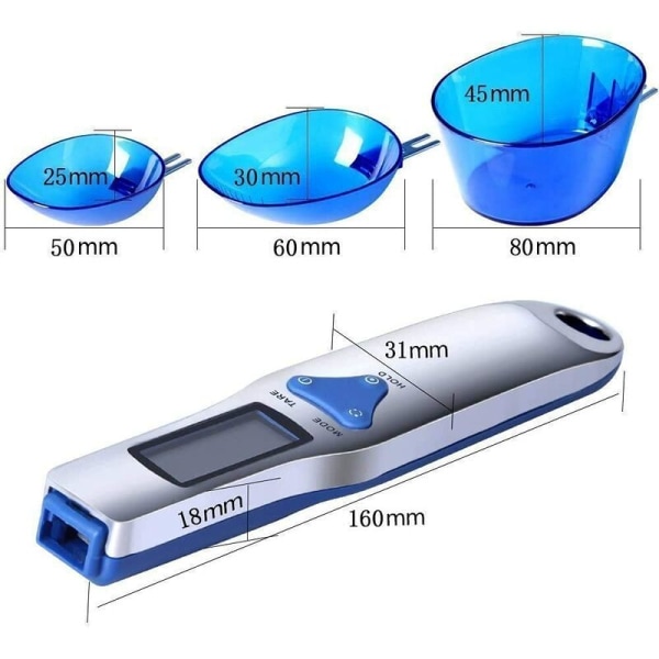 Elektronisk vekt Kjøkkenvekt Ingrediensmåleskje Presisjon elektronisk vekt 0,1 g (300 g/0,1 g)