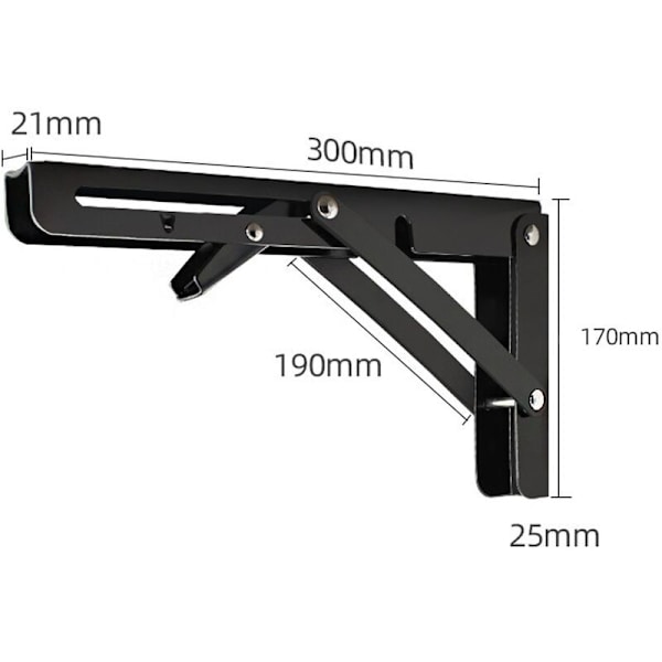 2 stk sort billy rack 12 tommer 30 cm rustfrit stål beslag hylde skillevægsbeslag
