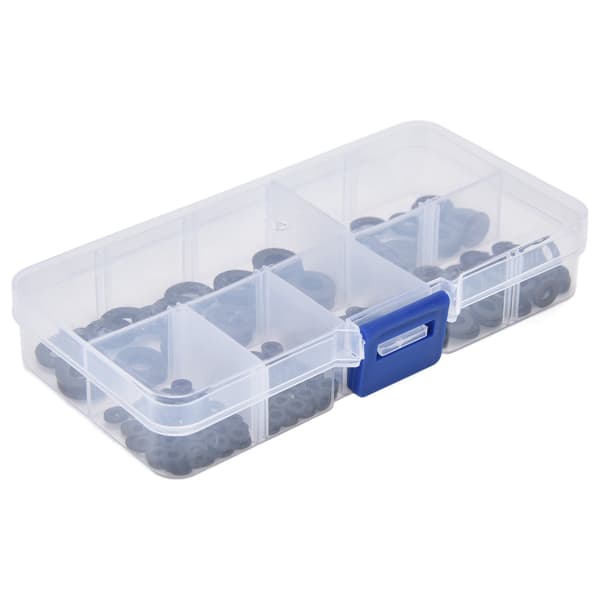 250 st Svarta platta brickor i nylon, sortimentskit M2 M3 M4 M5 M6