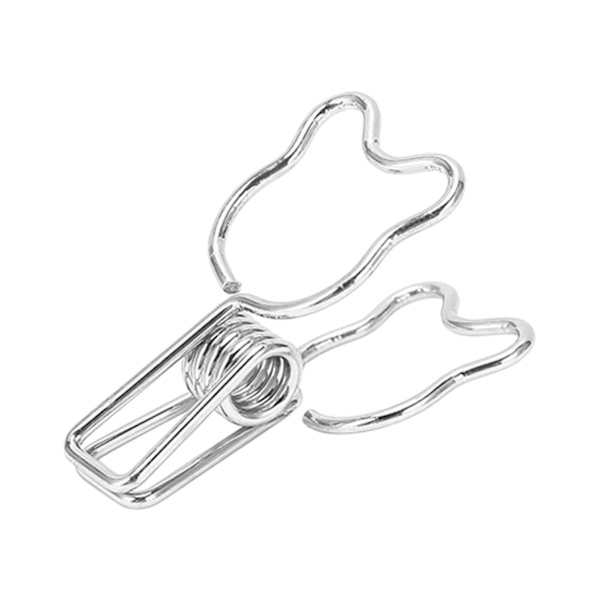 100 stk. hule hul bjørn lang hale metal binder clips til dokumenter billetter certifikater - sølv