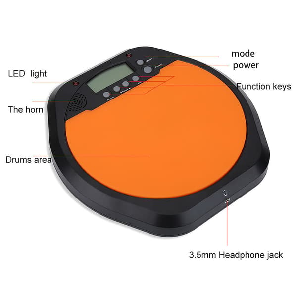 Elektronisk trommepad-metronom med hodetelefoner