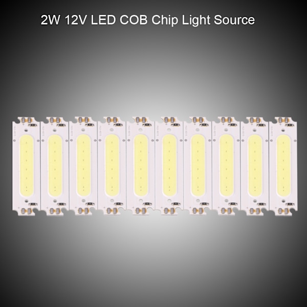 10-pack DC 12V 2W COB-chip ljuskälla för DIY LED-lampor, belysningsarmaturer och bilbelysning (vit)