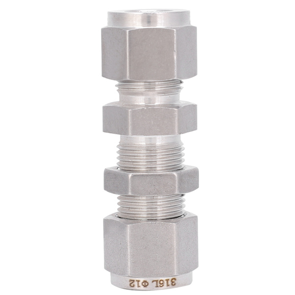 Rustfrit stål dobbelt ferrule kompressionsfitting 1 2 tommer skotforbindelse