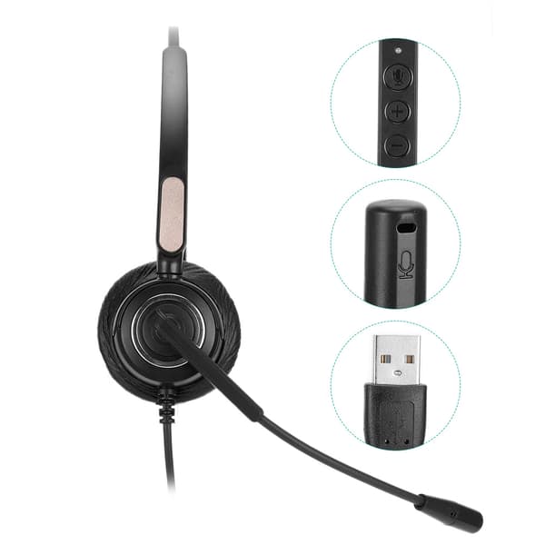 510D USB Computer Øretelefon Service Telefon Operatør Headset Justerbart Komfortabelt Kommunikations Headset