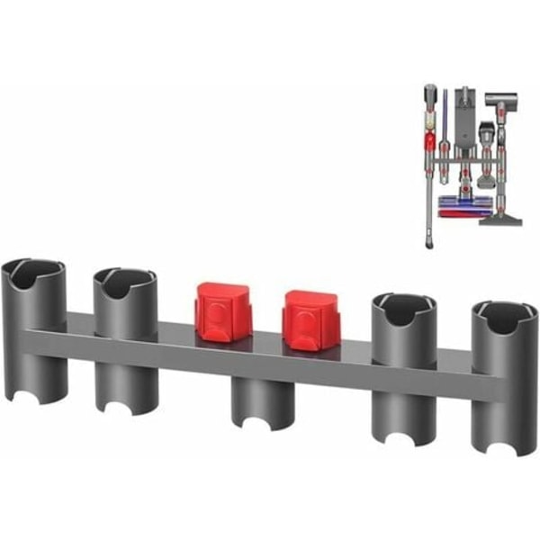 Tilbehør vægmonteringsstation til Dyson V7 V8 V10 V11 V15 Støvsuger 9 opbevaringspladser Grå LYCXAMES