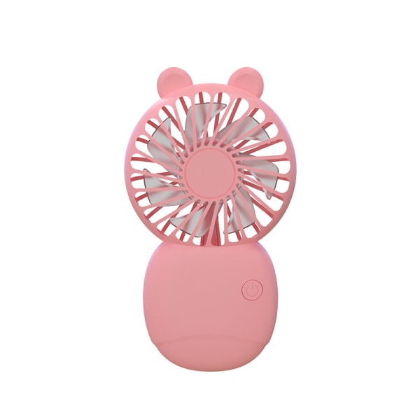 Mini USB Pocket Fan Mini håndholdt blæser, tegneserie bærbar skrivebordsventilator (Pink)