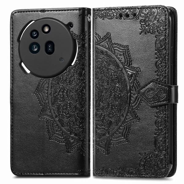 Mandala Blompräglat Läderfodral till Telefon Black For Nothing Phone 3a Pro