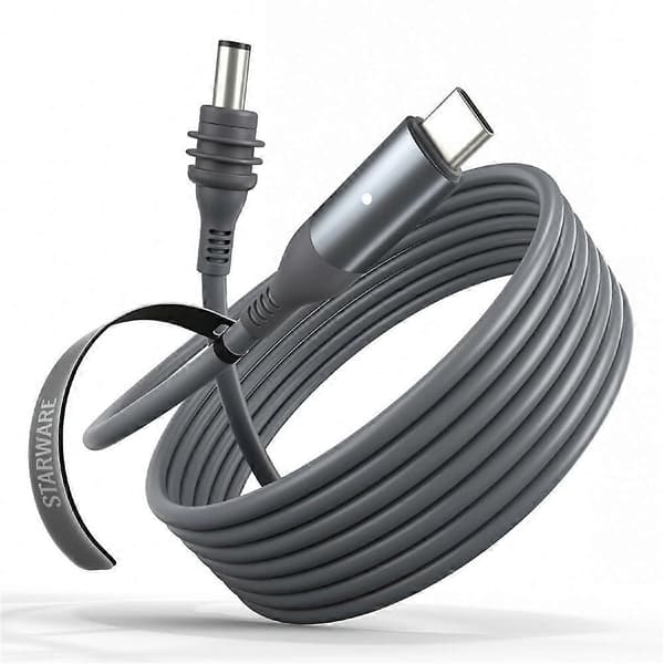 STARWARE 3m kabel til Starlink Mini, USB-C til DC hurtigopladning vandtæt ledning Grey
