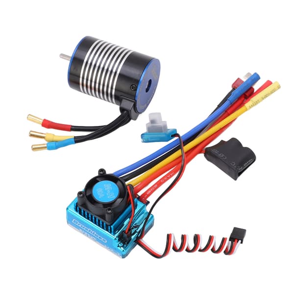 Hobbyfans 3650 Motorkit 4300KV med 60A Programmerbar Borstlös ESC Combo Set för 1/10 RC-bil