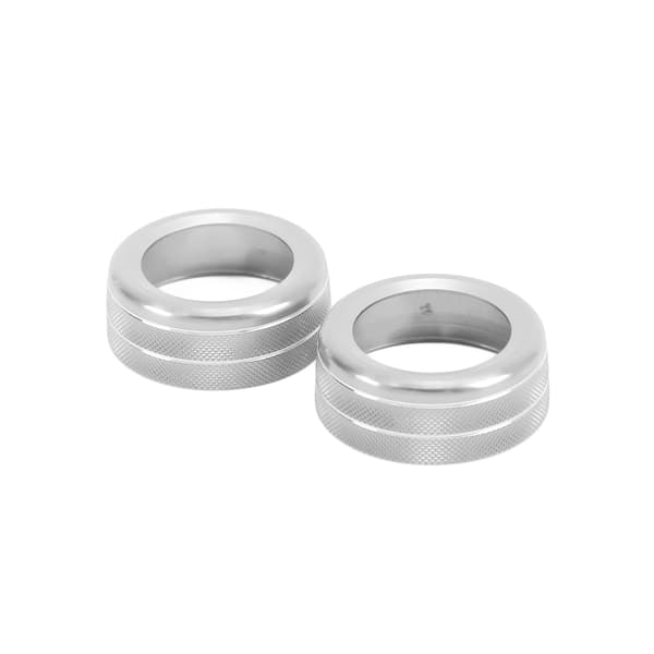 2 stk. Luftkondisjoneringsventil Deksel Aluminium Legering AC Bryter Ring Erstatning for Panamera 2010-2016 Sølv