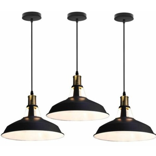Retro vintage pendellamper Ø27 cm, lysekrone Lampeskærm i metal i industriel stil, vintage indvendig belysning loftlampe