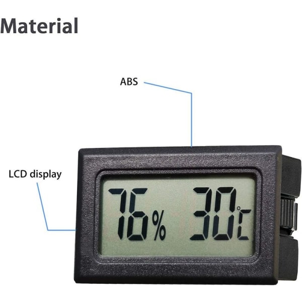 Mini digitaalinen LCD-lämpömittari, kosteusmittari, lämpötilan kosteusmittari (3 kpl)