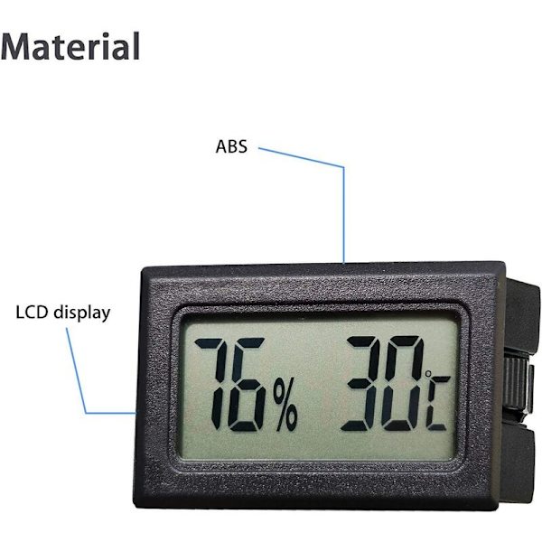 Mini digitalt LCD-termometer Hygrometer Temperaturfuktighetstester (3 STK)