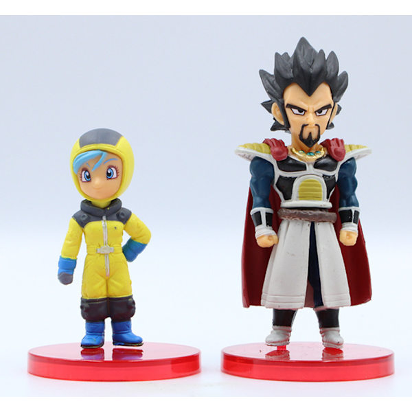 6 Dragon Ball Actionfigurer Sun Wukong Blått hår Super Saiyan Broly Doll Tårta Topper Bildekoration