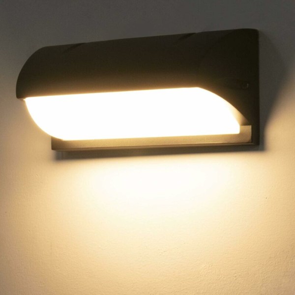 Enkelt kvadratisk halvcirkel LED vandtæt udendørs væglampe (D-type 18w varm hvid), til indendørs og udendørs