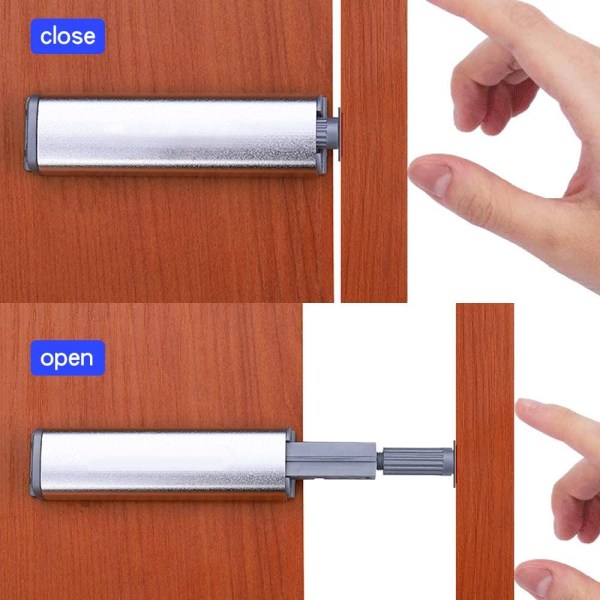 Magnetisk skyvespenne for skap, åpne døren for å berøre låsespennen, skyvelås for kjøkkendør,