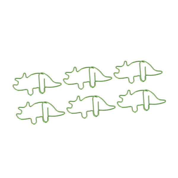 100 stk. Cyan Triceratops-formede papirclips - Metalclips til kontorbrug, perfekt til filorganisering