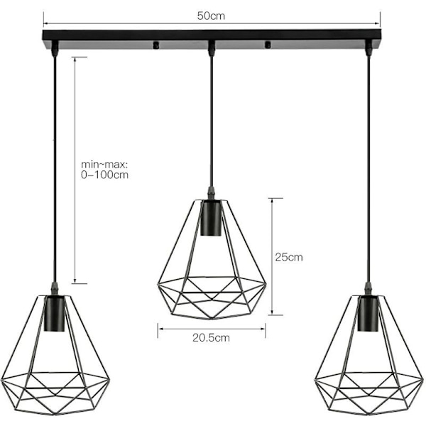 Nykyaikainen timanttihäkkikattokruunu 20,5*25cm 110-221V musta, sisävalot