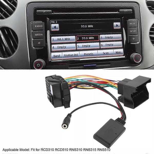 Bil Bluetooth 5.0 AUX-adapter med håndfri mikrofon til RCD310 RCD510 RNS310 [ht]