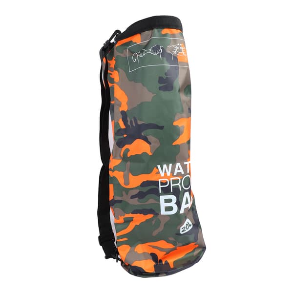 Vandtæt Tørpose Polyester PVC Letvægts Bærbar Roll Top Tørpose til Svømning Orange Camouflage 20L