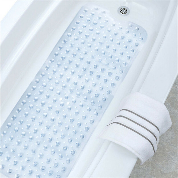 100*40cm Gennemsigtig forlænget Badeværelse Anti-Slip måtte PVC Materiale Badekar Anti-Slip måtte Sugekop Gulvmåtte Househol