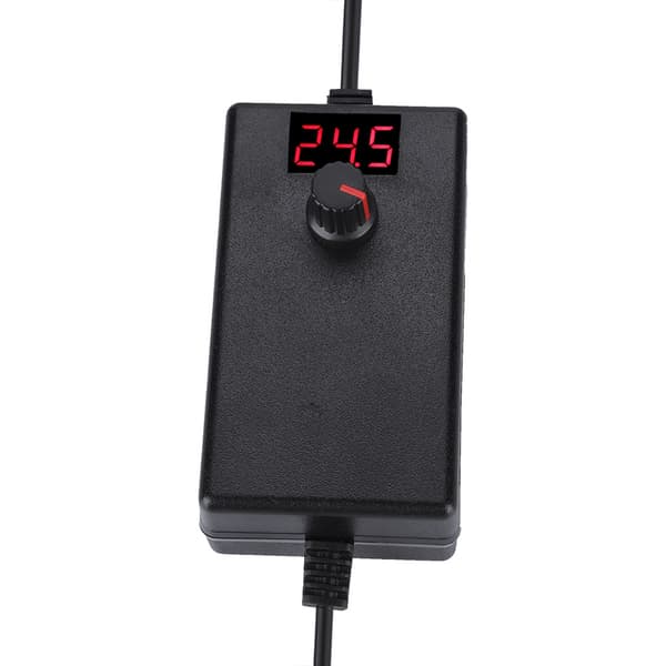 24W 2A 3-12V Strømforsyning Opladeradapter med LED-display Spændingsregulering 100-240V (EU-stik)